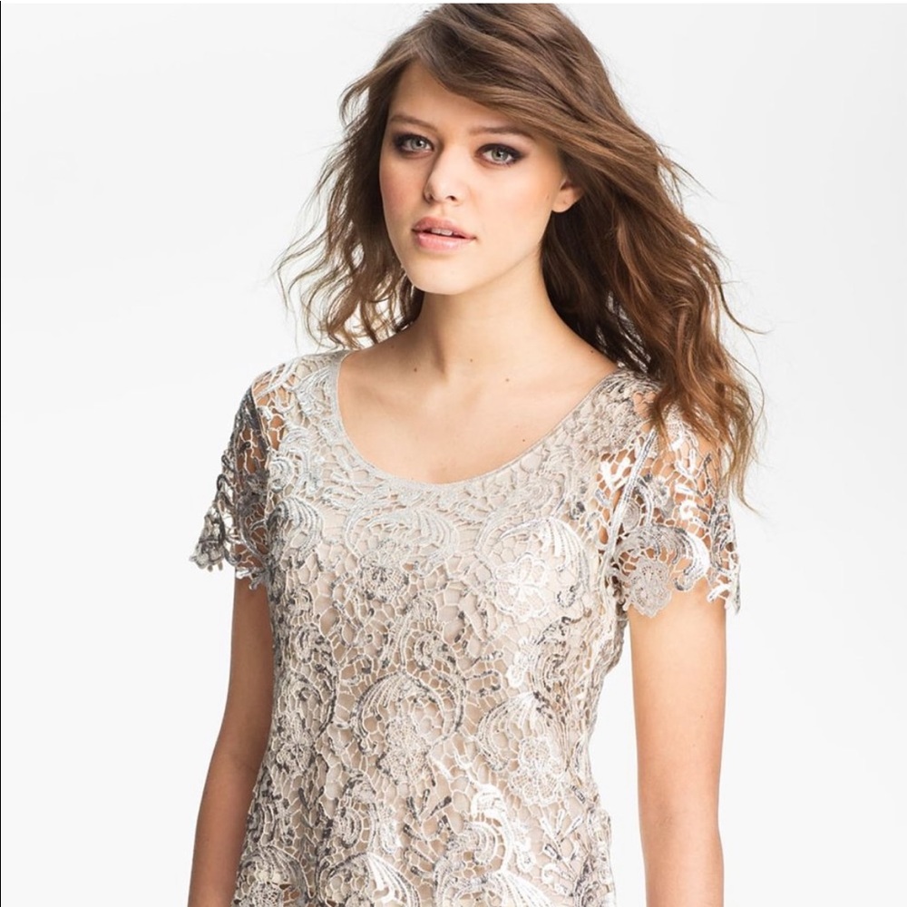 Greylin Metallic Lace Top